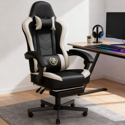 Adjustable Reclining Ergonomic Faux Leather Swiveling PC & Racing Game Chair