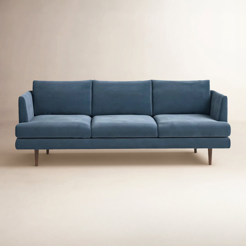 Miller 84" Upholstered Sofa, Blue Velvet