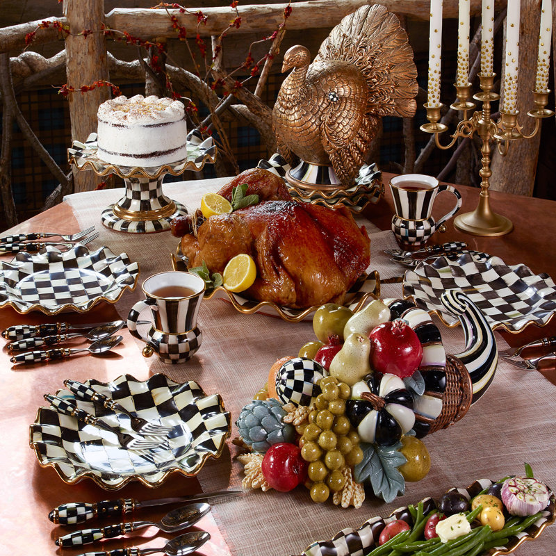 Courtly Check® Ceramic Fluted Cake Stand