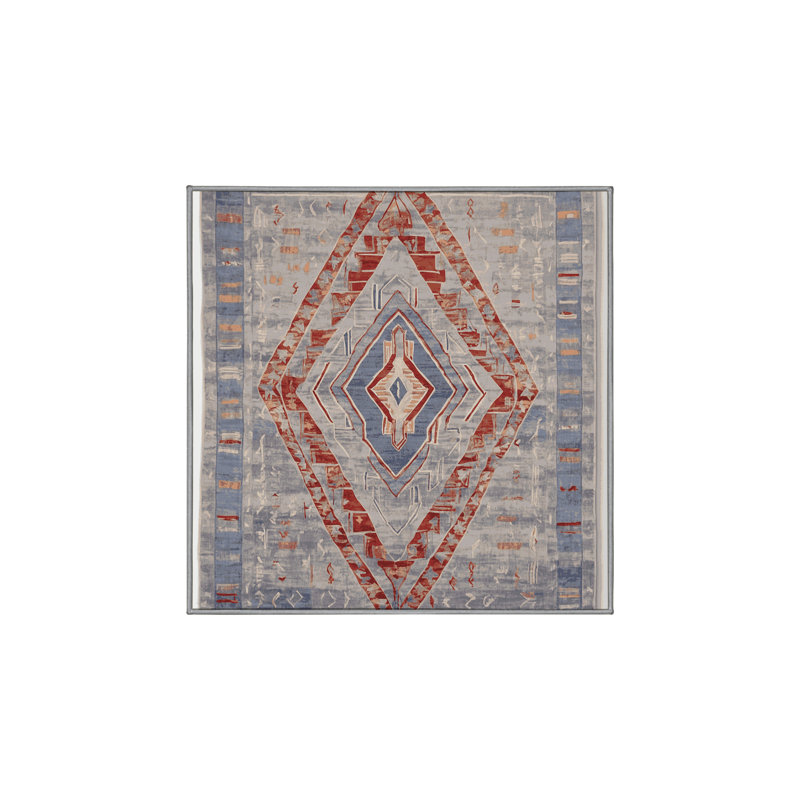 Tapis gris soyeux et moelleux, Carré 5 pi