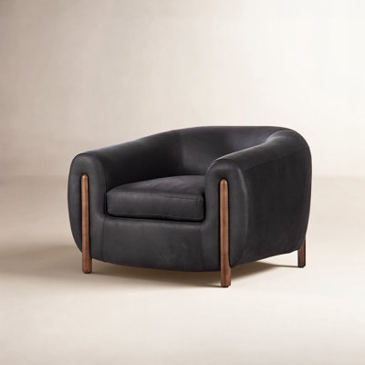 Bruno Genuine Leather Barrel Chair