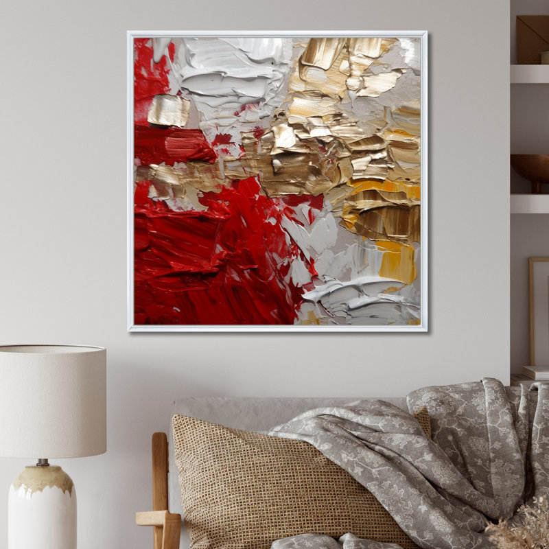 «Cardinal Sin Retro Delight Abstract Red & Gold», reproduction d'art sur toile, H 24 po x l 24 po x P 1 po