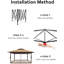 Pavillon de jardin escamotable 12 pi x 12 pi, auvent avec moustiquaire, installation à une pression-113563638