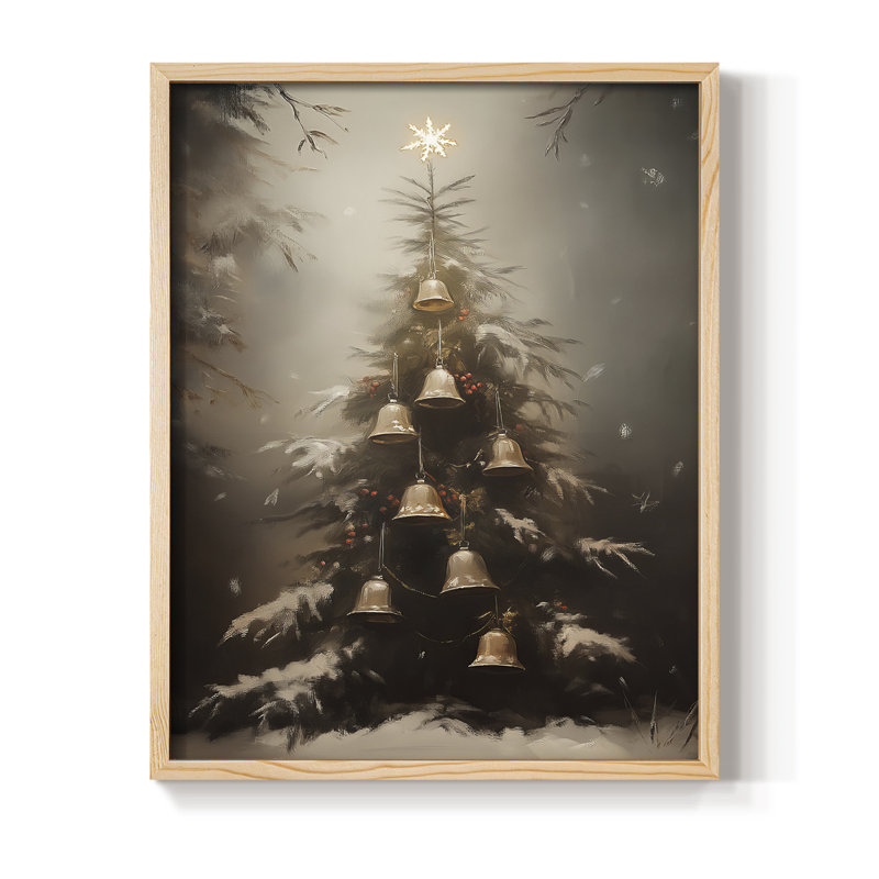 Art des Fêtes de Noël - série 2 - CLVI, reproduction encadrée - bois massif, Naturel, H 11 po x l 9 po