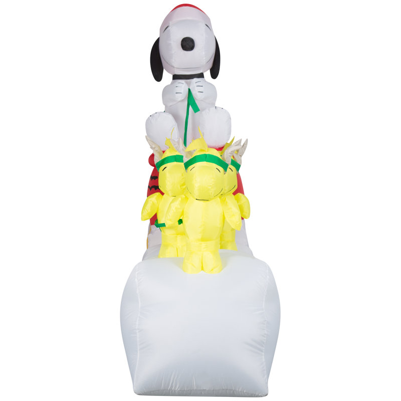Airblown-Snoopy en traîneau à chien avec bûches-scène-cacahuètes