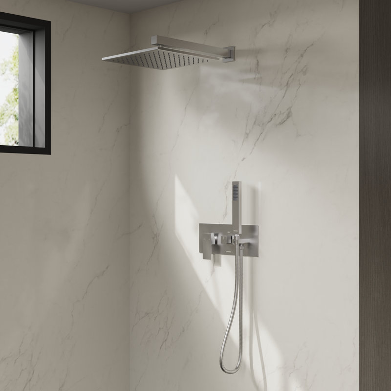 Système de douche à pression équilibrée 2 fonctions avec pomme de douche à effet de pluie de 12 pouces et douche à main Crozet