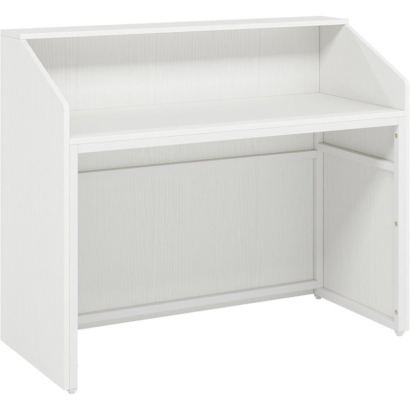 Bureau de réception 47 po blanc moderne avec comptoir (sans la chaise), Blanc