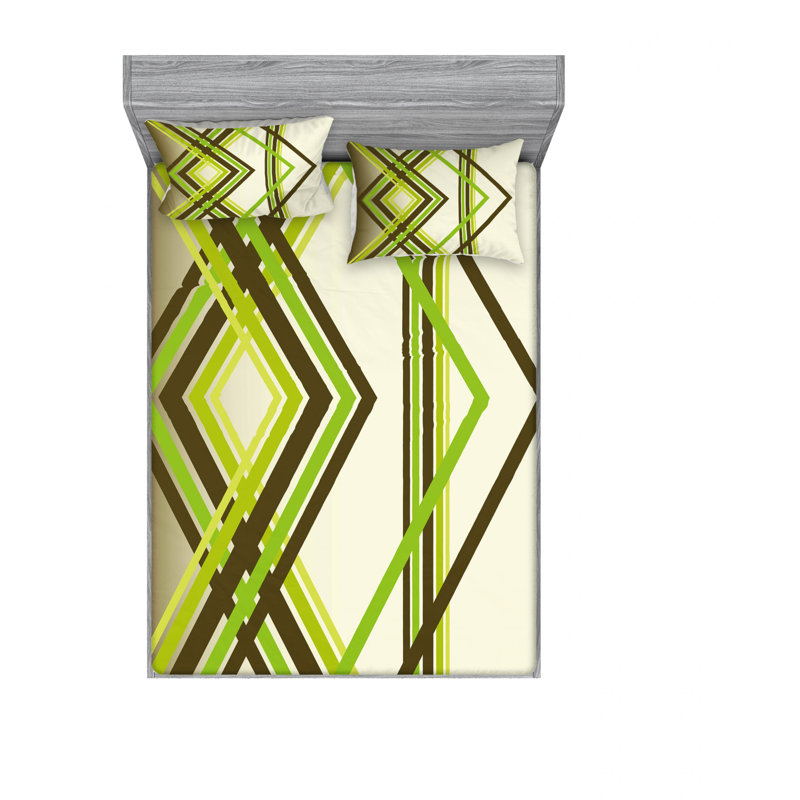 Ensemble de draps à motif de losanges, Ensemble de draps pour lit double + drap-housse