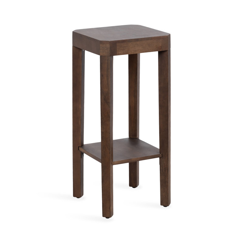 Ardentown Solid Wood Side Table with Storage, Mocha