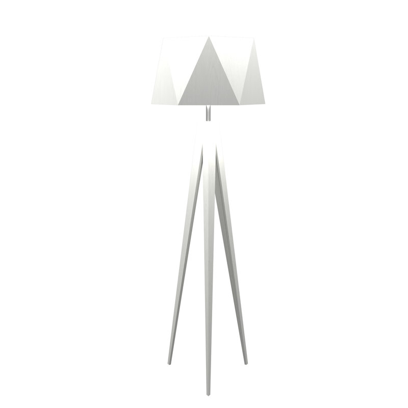 Facetada Tripod Floor Lamp, Organic White