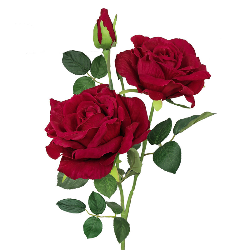 Artificial Rose Flower Spray, Red