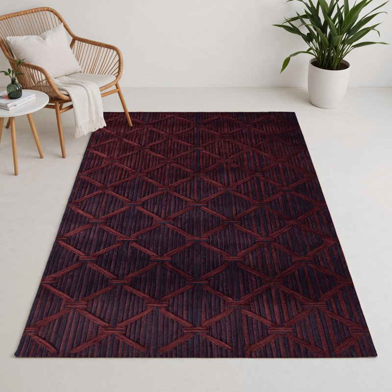 Tapis rouge intérieur et extérieur Trellis, Rectangle 5 pi x 7 pi