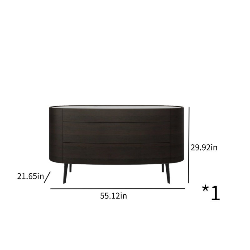 Armoire d'appoint haut de gamme en bois massif, Noir