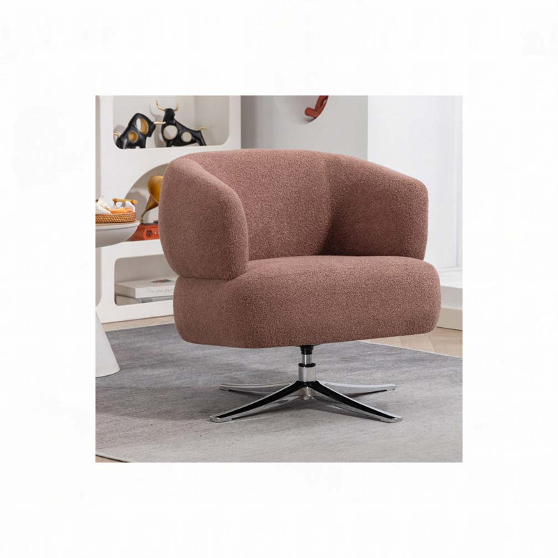 Swivel Chair Upholstered Accent Chair, Brown