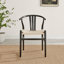 Penny Round Dining Table With 4 Carlton Wishbone Wood Dining Chairs - Elegant Scandi Inspired