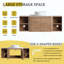 Meuble-lavabo mural avec lavabo d'art en céramique et 2 tablettes de rangement, 2 portes à fermeture douce, contreplaqué