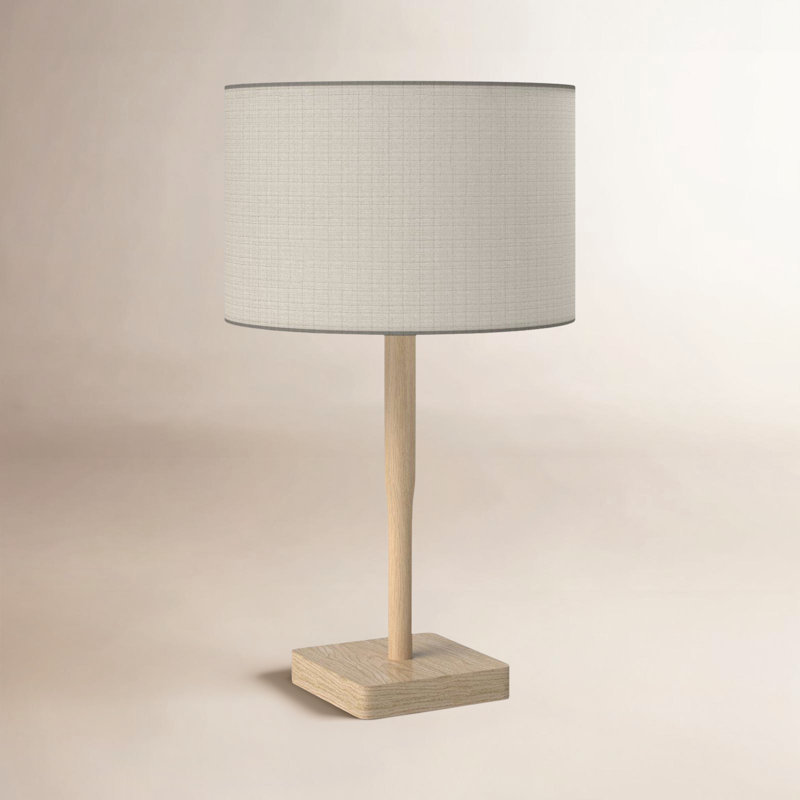 Phipps Solid Wood Table Lamp, Natural, White