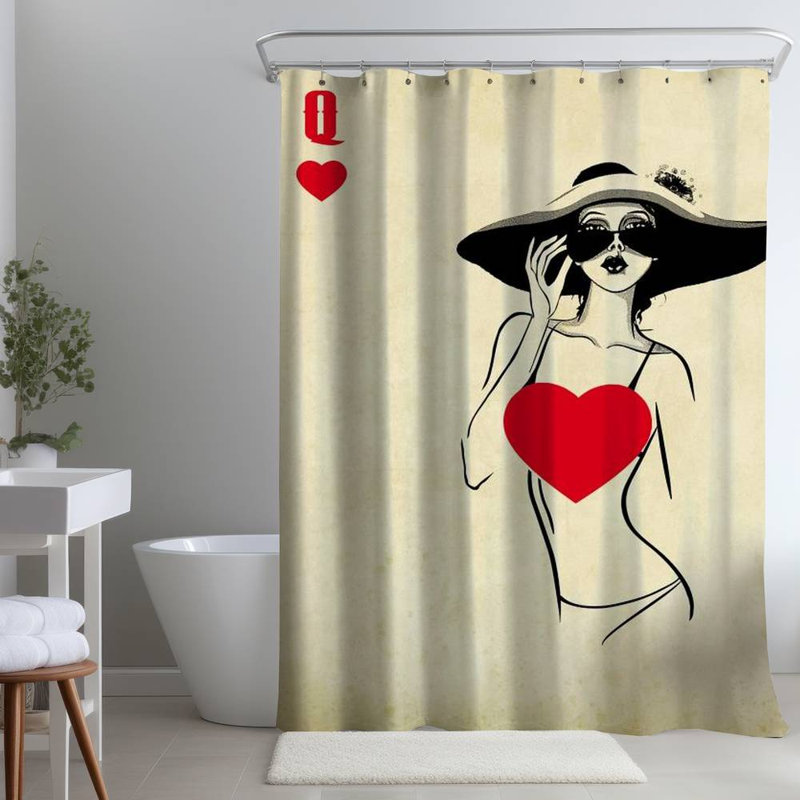 Shower Curtain MI14 – Polyester Shower Curtain, Dye Sublimation Print, 71" W × 74" L