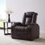 Fauteuil inclinable électrique de 38,5 po en cuir respirant avec accoudoirs carrés avec accoudoirs de rangement et appui-tête électrique-1634100691