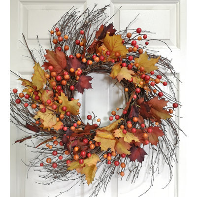 Handcrafted Faux Maple 28'' Wreath