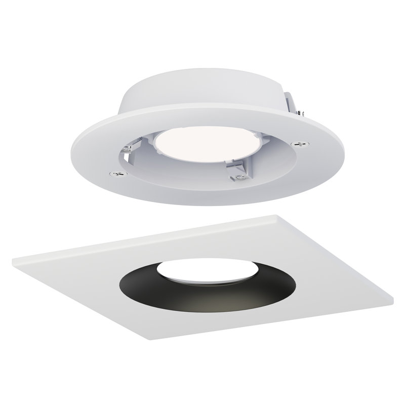 Kazushi Acrylic LED Flush Mount, White/Black