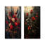 Abstrait bouquet de roses gothique foncé I - décoration murale florale 2 panneaux-1664352028-1664352027