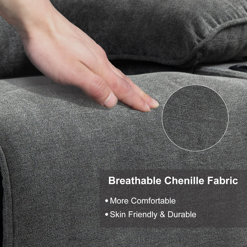 Fauteuil inclinable, inclinable et chauffant à bascule Rocker, Gris foncé