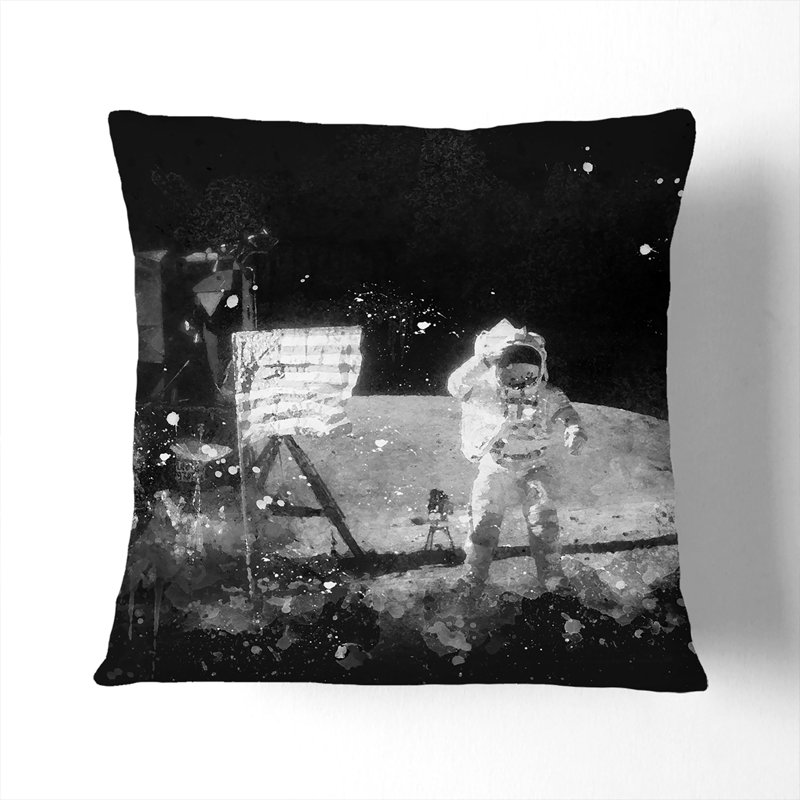 Square Throw Cushion, 40cm H x 40cm W x 15cm D, Black