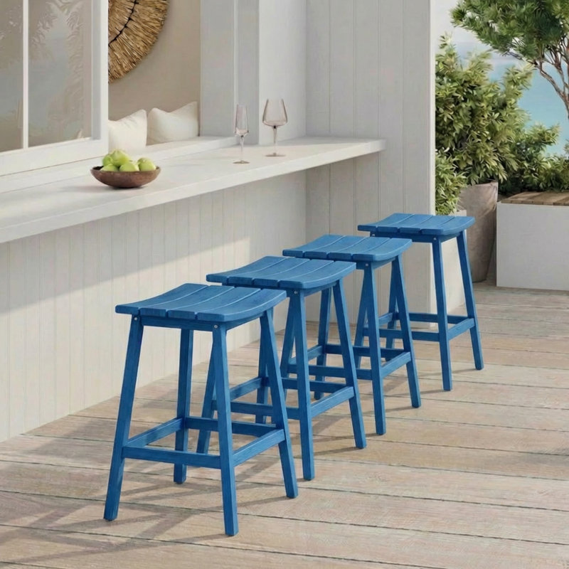 Tabouret de comptoir de cuisine Backless, Bleu pastel, 24"