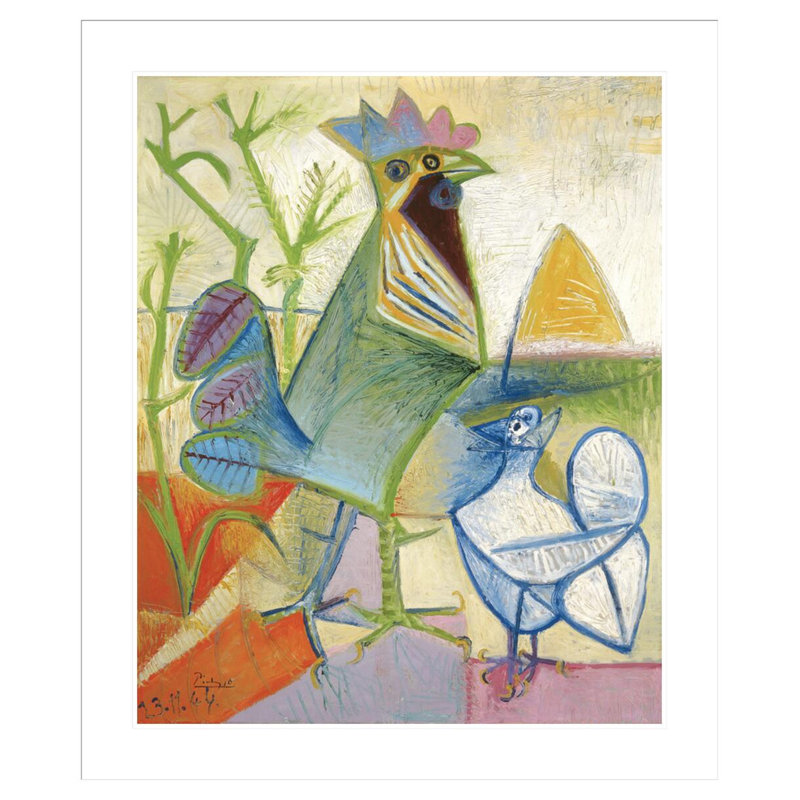 «The Cock of the Libération» par Pablo Picasso, impression giclée sur cadre, H 39,6 po x l 33,5 po