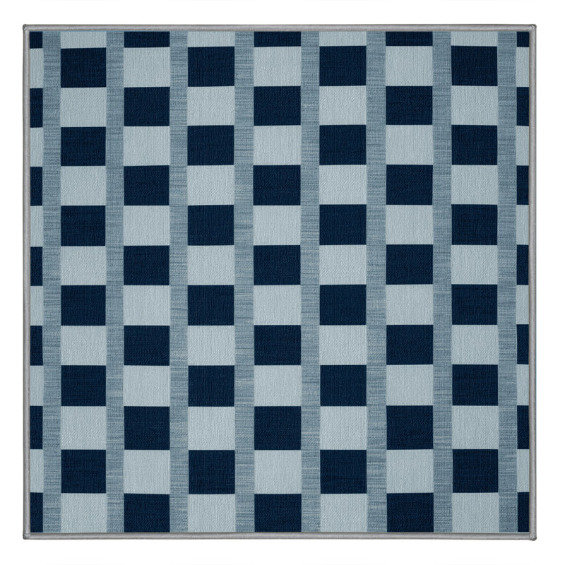 Tapis gris à carreaux lavable à la machine, Carré 6 pi