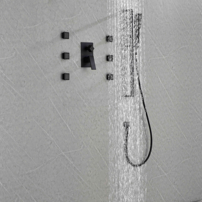 Système de douche mural avec 6 jets de corps et douche à main