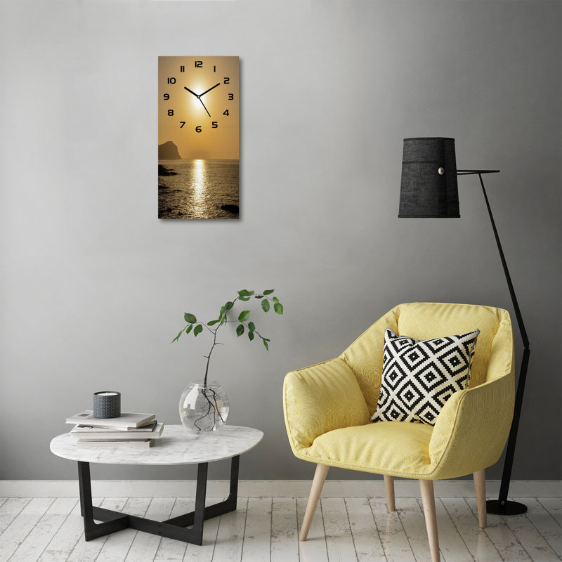 Jayden-Scott Glass Wall Clock, Yellow/Black