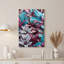 Toile sarcelle et rose avec motif de feuillage tropical-1469416570