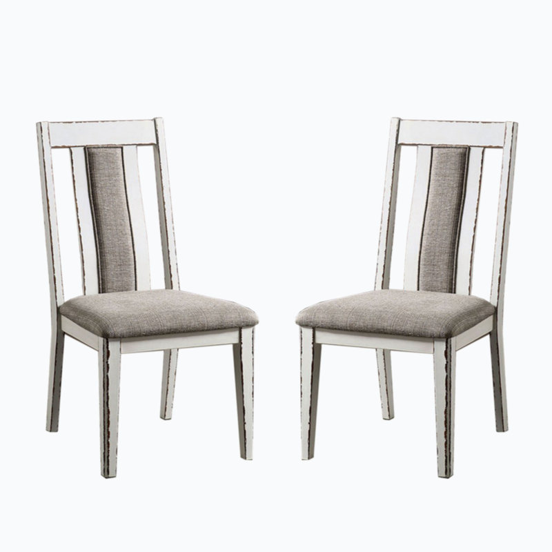 Ensemble de 2 chaises d'appoint rembourrées au fini patiné et chaleureux