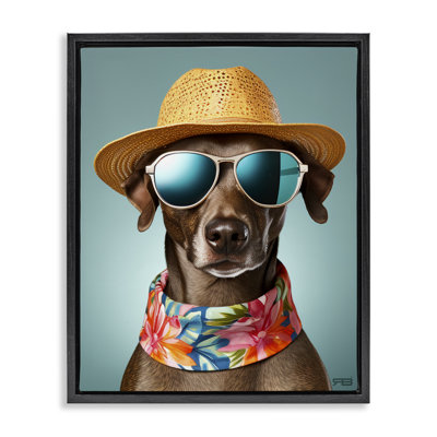 "Beach Ready Pup", art mural encadré par Roozbeh Bahramali