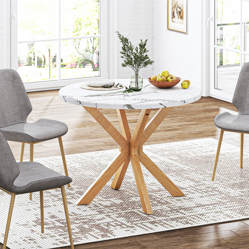 Breshia 40" Round Dining Room Table, Natural