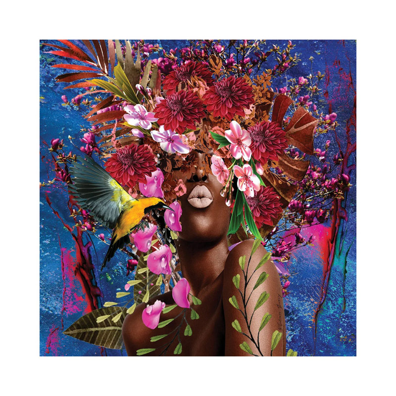 Sister Sassy Blooming - Women In Bloom by Yvonne Coleman Burney - Print on Canvas, 45.72cm H x 45.72cm W x 3.81cm D