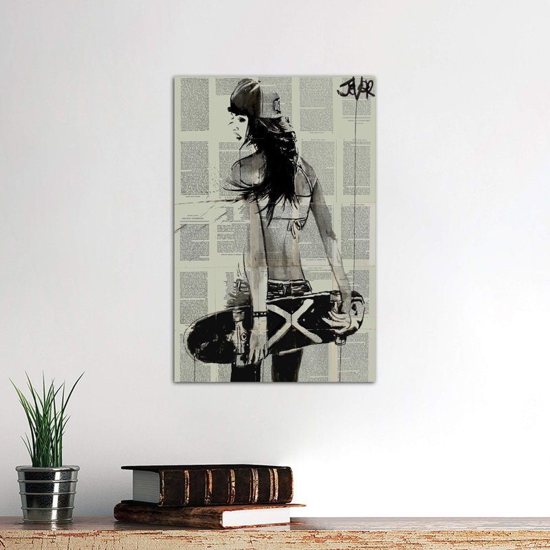 Sk8ter Gurl by Loui Jover - Wrapped Canvas Print, 66.04 cm H x 45.72 cm W x 1.91 cm D