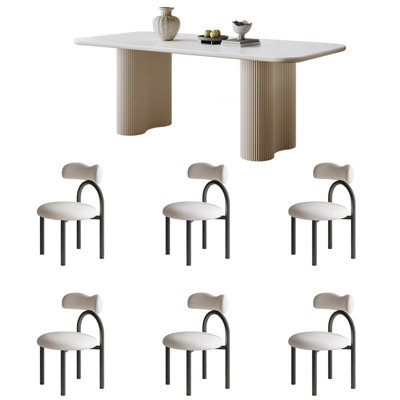 Rectangular dining table with French cream style