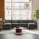 Asul 151.5" Convertible Oversized Sectional Couch for 6 People with Triple-Layer Cushions and Two Armrest Pillows