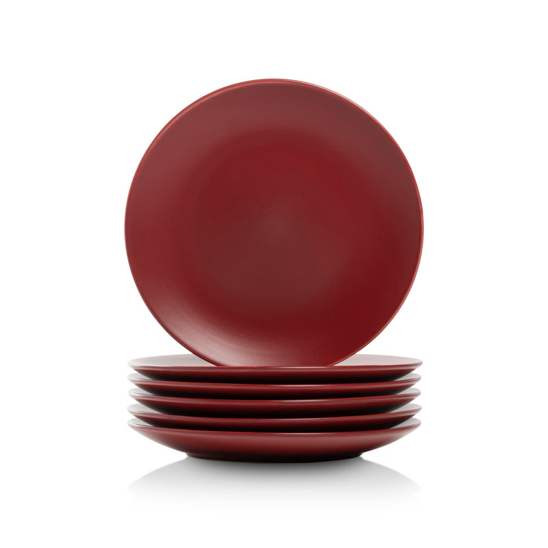 Assiette à salade 7,75 po Wazee Matte, Rouge
