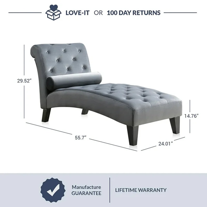 Méridienne rembourrée de H 29,52 po Knupp, Gris