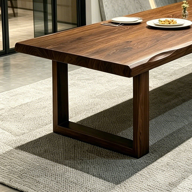 Tan Rectangular Solid Wood Dining Table, 29.53"H*86.54"W*35.43"D