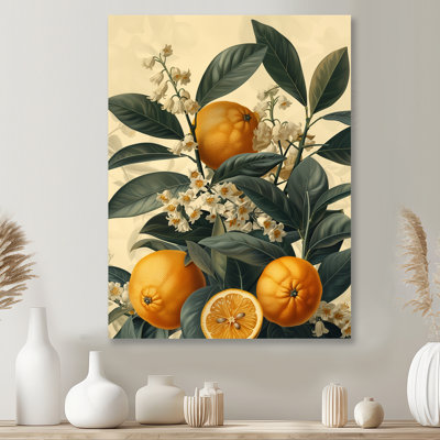 Vintage Orange Tree Bliss I - fruits, art mural, salon