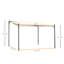 Pergola 10 'x 13' avec auvent. Fabrication en acier, abat-jour de cour. Blanc crème, fonction de drainage, structure de pavillon de jardin. Weather - Toile de patio, Système