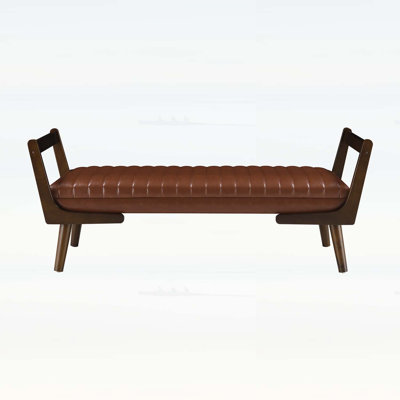 Modern Bench with Walnut Wood Legs