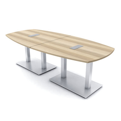 Table de réunion Arc-Boat avec base en métal double 2 modules de puissance et de données