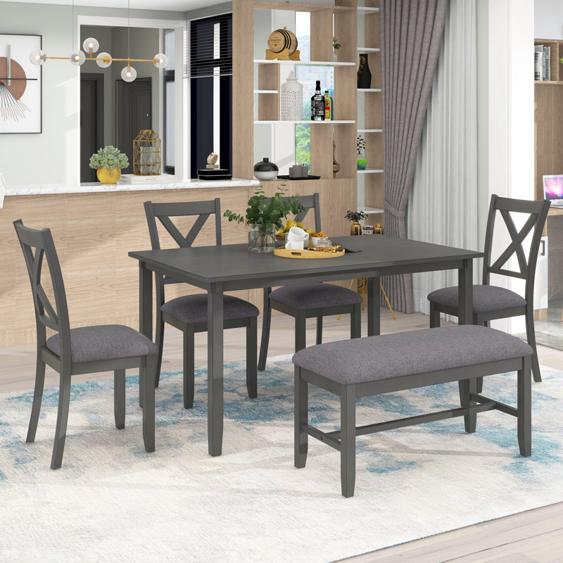 Ensemble repas pour 6 personnes Walburg, Gris