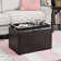 Saribel 22.75" Wide Faux Leather Rectangle Ottoman with Reversible Tray